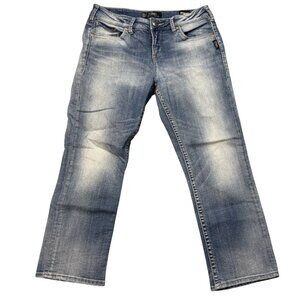 Silver Suki Jeans Womens Blue Denim Super Stretch High Capri Size W30/L22.5